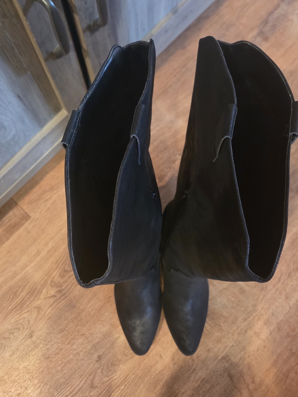 Maurices Claudia Womens Black Wide Calf Faux Suede Block Heel Tall Boots Sz 9 - Picture 7 of 10